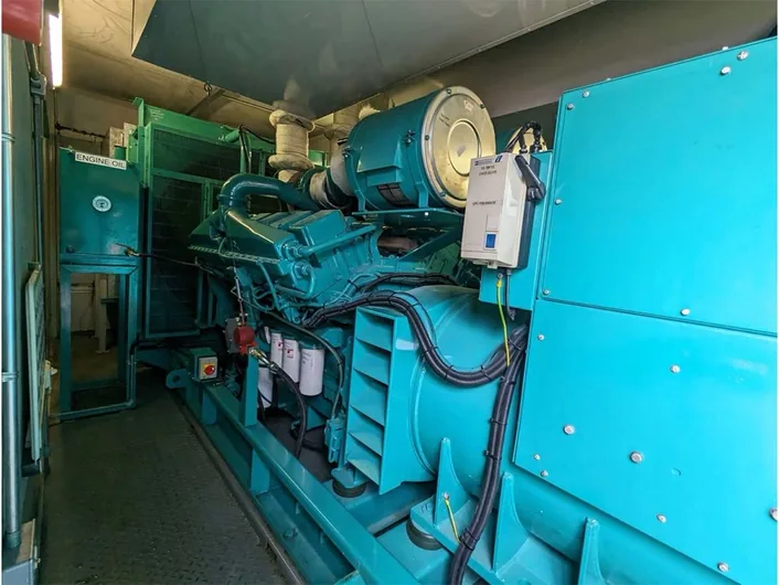 Large diesel generator built into a bespoke container fit-out
